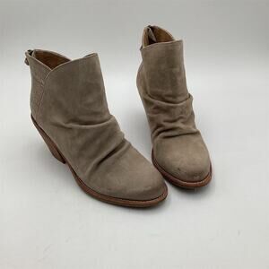 Söfft Tayton II Women's Beige Ankle Booties Size‎ 6.5 Ruched Croc Trim